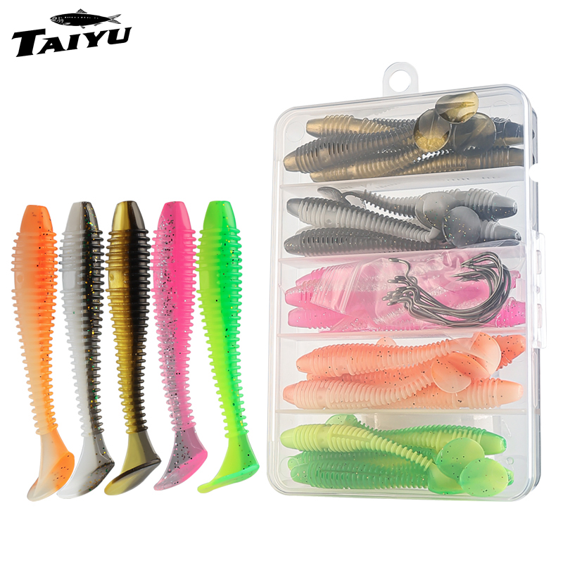 TAIYU 25/35pcs/Set Set Umpan P - Fishing Lure Soft Plastic ulasan dan harga